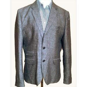 H&M Neutral Gray Linen Blazer Size 44R
